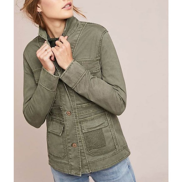 Anthropologie Jackets & Blazers - Anthropologie Green Utility Jacket Military Style Size XL Run Ruby Dixie Jacket